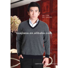 fashion style V neck cashmere sweater for men